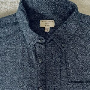 Club Monaco, Men’s Dark Blue Button Down Shirt, Size Large